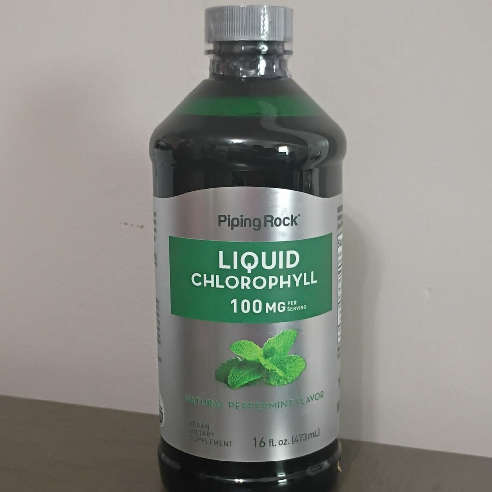Piping Rock Liquid Chlorophyll 100 mg Peppermint 16 fl oz Vegan Supplement