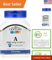Pure Vitamin A Softgels 10,000 I.U. – Supports Eyes and Skin Health, 110 Count