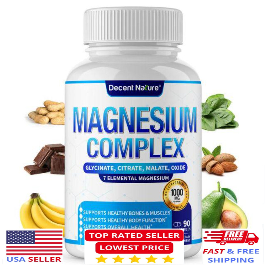 Magnesium Glycinate Premium Capsules Stress Relief and Muscle Assistance Complex