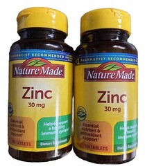 Nature Made Zinc Essential Nutrient Antioxidant 30 Mg 100 Tablets Lot Of 2
