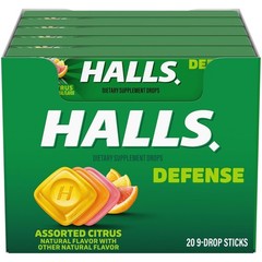 HALLS Defense Assorted Citrus Vitamin C Dietary Supplement Drops, 180 Ct