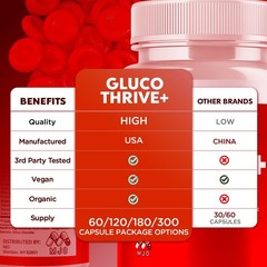 (2 Pack) Gluco Thrive Advanced Support Blood Supplement GlucoThrive 120 Capsules
