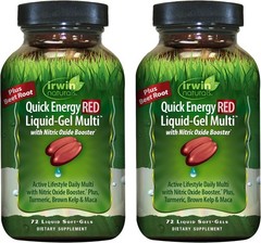 Quick Energy RED 72 Soft-Gels: Nitric Oxide & Multivitamin Heart Support – 2-…