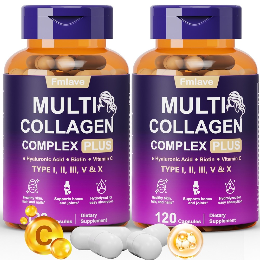 2x Multi-Collagen Peptides Complex With Biotin Vitamin C & Hyaluronic Acid 240ct
