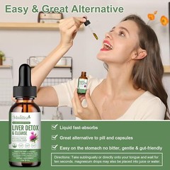 2-Pack Milk Thistle Liquid Drops – Liver Cleanse & Detox Support,Fast Absorption