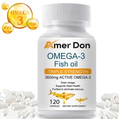 Fish Oil 3600 mg with EPA & DHA – Triple Strength Omega 3 2800mg Supplement