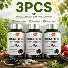 3PCS Flynew Shilajit Ultra Optimal Potency, Energy and Immune Support 60 Count