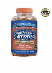 Pure Alaska Omega-3 Wild Alaskan Salmon Oil 1000mg 210 Softgels