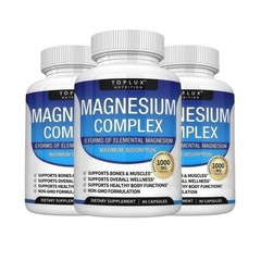 TopLux Magnesium Complex 1000mg, 7 Types ,Muscle & Bone for Sleep 90 Capsules