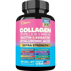 (2 PACK) Zoyava Collagen Pills Peptides Types I, II, III, V & X – NEW