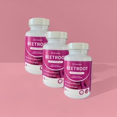 3PCS Rosabella Organic Beet Root 60 Capsules Natural Energy Boost Blood Pressure