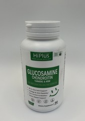 Hiplus Glucosamine Chondroitin Turmeric 90 Capsules NEW—worn bottle exp 2/2027