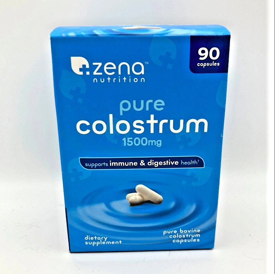 Zena Nutrition Pure Colostrum 1500Mg 90 Capsules Exp 12/26