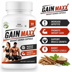 Weight Gainer Pills 60 Count | Appetite Booster for Men & Women | Mass Gain Caps