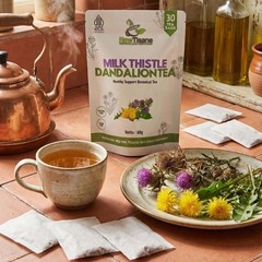 Raw Milk Thistle Seed & Dandelion Leaf Tea for Liver Support 30 Bags 2 Pack