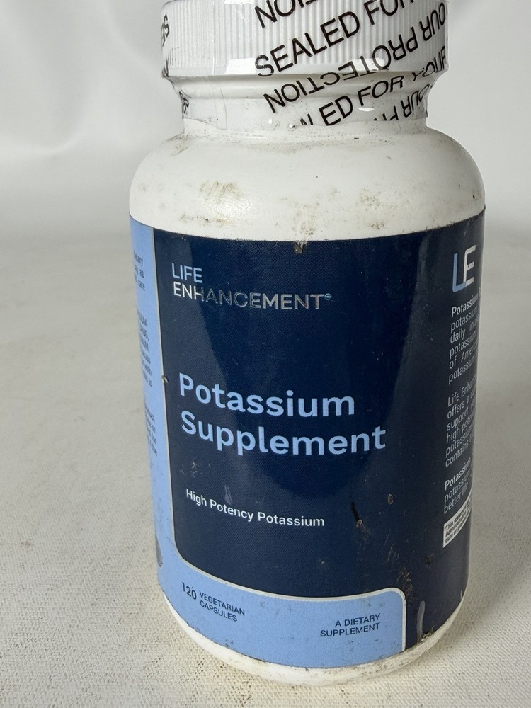 High Potency 1020 mg Potassium Supplement for Muscle, Brain 120veg Caps 12/2029