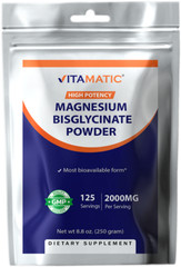 Vitamatic Magnesium Bisglycinate 2000mg- 125 Servings