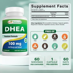 DHEA 100mg | 60 Capsules | #1 High Quality Supplement USA Non-GMO Gluten Free