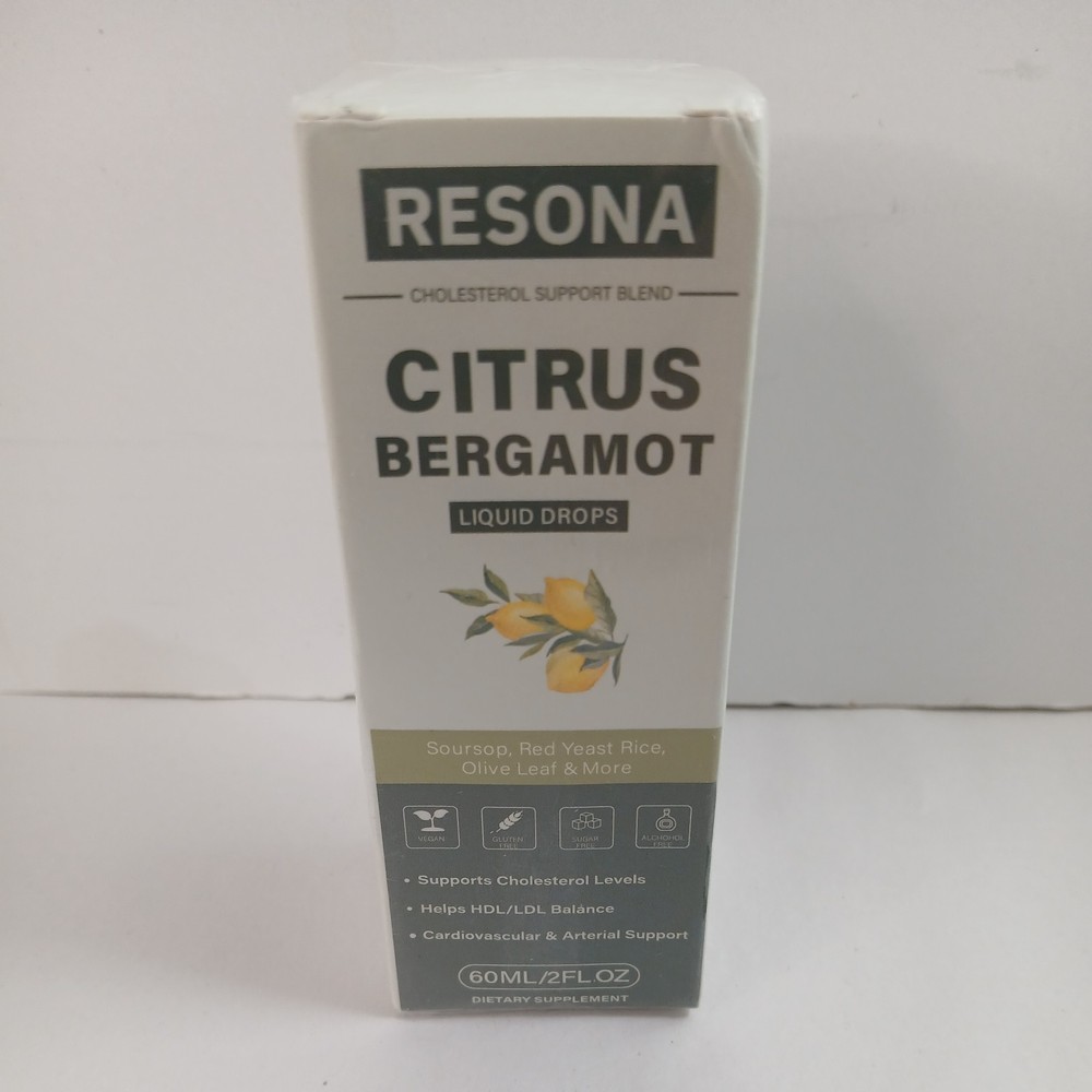 Resona Citrus Bergamot Drops for Cholesterol Levels, HDL/LDL Balance, 2oz / 60ml