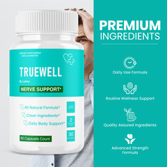 TrueWell Nerve Support Neuropathy Capsules, True Well Numbness Tingling (60Ct)