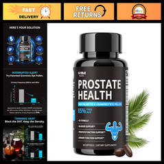 Prostate Health Supplements – Saw Palmetto DHT Blocker, Nighttime Urination Reli