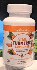 Vital Turmeric Curcumin Supplement 1310mg Black Pepper Exp.:08-2027