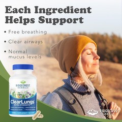 RidgeCrest Herbals ClearLungs Extra Strength, 120 Count (Pack of 1), Standart