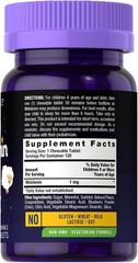 Carlyle Kids Melatonin 1mg 120 Chewable Tablets Fruit Vegetarian Gluten Free Non