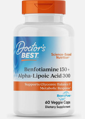 Doctors Best Benfotiamine 150 + Alpha-Lipoic Acid 300 with Benfopure EXP 07/2026