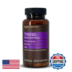 Retailer Elements – Trans-Resveratrol 250 Mg 60 Capsules 2 Month Supply Vegan