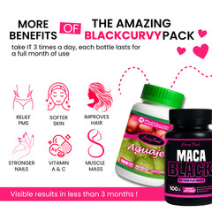 HUGE BUTT GROWING: Aguaje Curvy Fruit + Black Maca Root Pills- 100% Natural Way