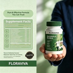 Floraviva Rhodiola Rosea 500mg, 60 Capsules – Stress & Energy Support