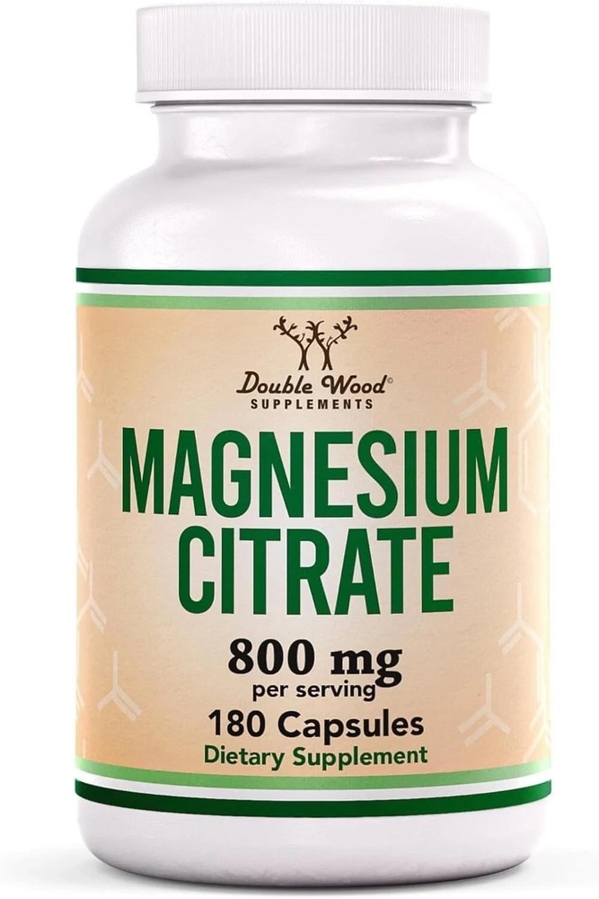 Magnesium Citrate Capsules 180 Capsules (Citrato De Magnesio) 800Mg Servings, Ve