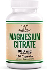 Magnesium Citrate Capsules 180 Capsules (Citrato De Magnesio) 800Mg Servings, Ve