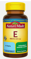 Nature Made Vitamin E 180 mg (400 IU) dl-Alpha – 100 Softgels, 100 Day Supply