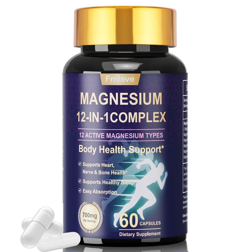 Magnesium 12 in 1 Complex 700mg Glycinate Citrate Malate, Sleep & Muscle Support