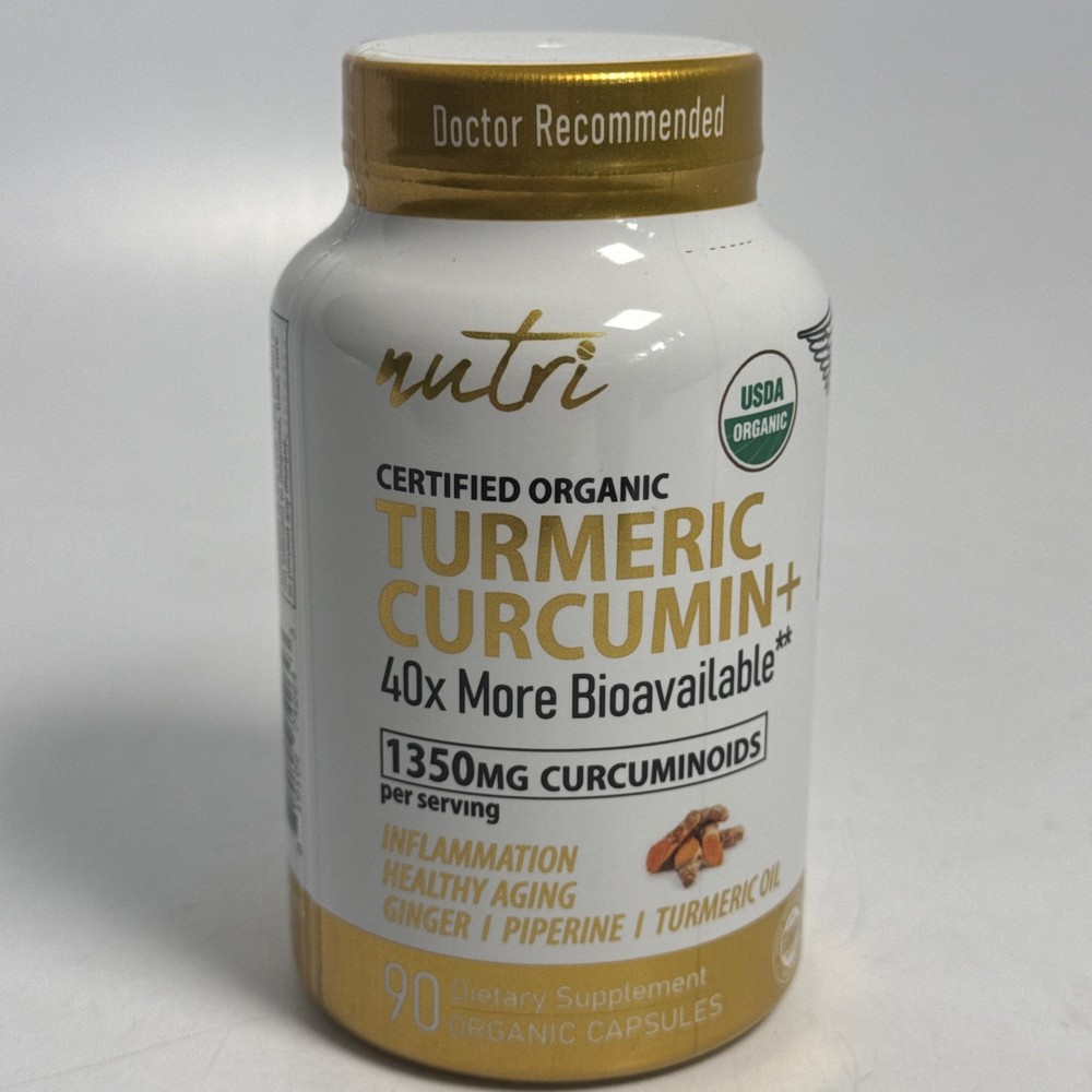 Nutri Organic Turmeric Curcumin+ 1350Mg 40X More Bioavailable 95% 90 Caps 06/28