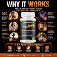(3 Pack) PhenBurn Advanced Weight Management Support Supplement 180 Capsules