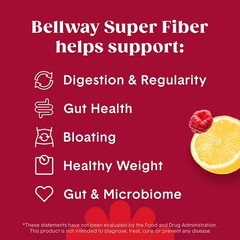 2 Bellway Super Fiber Fruit Psyllium Husk Fiber Supplement Raspberry Lemon 11/26