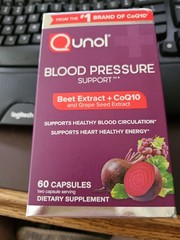 Qunol Blood Pressure Support Beets CoQ10 Grape Seed 60 Capsules Exp: 12-2027 NEW