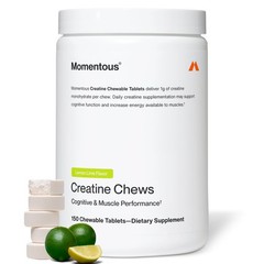 Momentous Creatine Monohydrate Chews, 1g per Serving, Lemon Lime