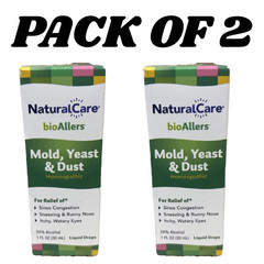 NaturalCare bioAllers Mold, Yeast & Dust 1 oz Liquid Drops PACK OF 2