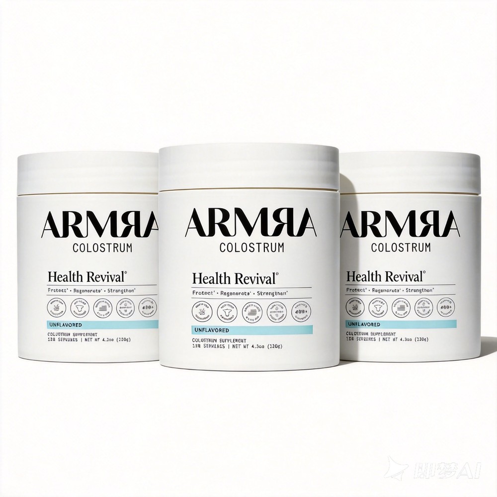 3-pieces ARMRA Colostrum Unflavored Jar Grass-Fed Immune Fitness Brain Benefits