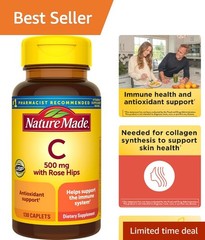 ImmuneBoost 500mg Vitamin C Caplets with Rose Hips – 130-Day Supply