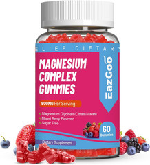 Magnesium Gummies 800mg – Vitamin D3, C, B6, B12 & Zinc Complex with Magnesium G