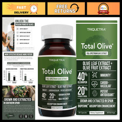 Olive Leaf & Fruit Extract 40% Oleuropein, 20% Hydroxytyrosol, 60 Caps, Enhanced