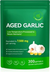 Odorless Aged Garlic Extract Softgels 7500mg per Serving – 300 Count Heart & Imm