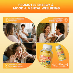 Vitamin K2 (250mcg) + Vitamin D3 (10,000 IU) 120 Softgels – Gluten Free