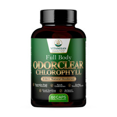 VITAMISAN OdorClear Chlorophyll Capsules – Internal Deodorant – 60 Caps