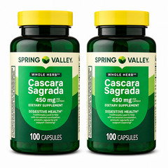 Spring Valley Cascara Sagrada 450mg 2 Pack 100 Capsules Digestive Health